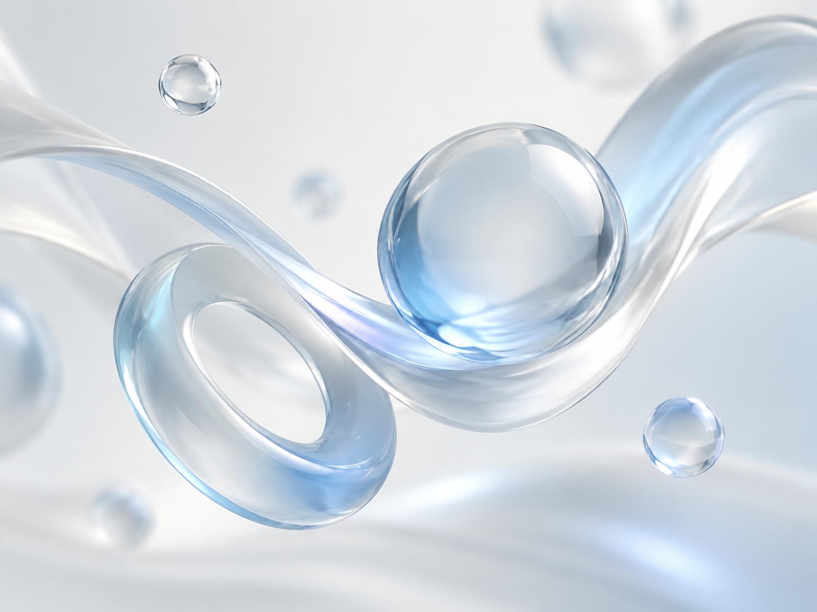 Abstract glass and light forms representing connected AI systems